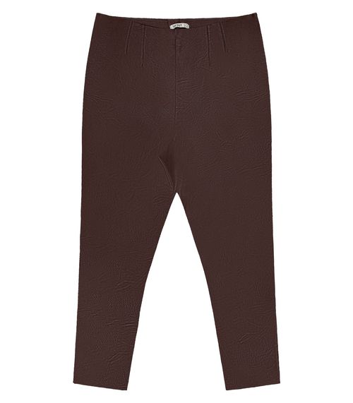 Legging Feminina Plus Size Em Courino Secret Glam Marrom