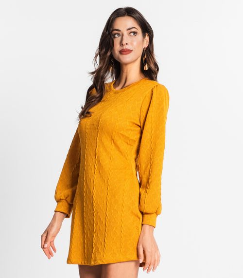 Vestido Feminino Manga Longa Endless Amarelo