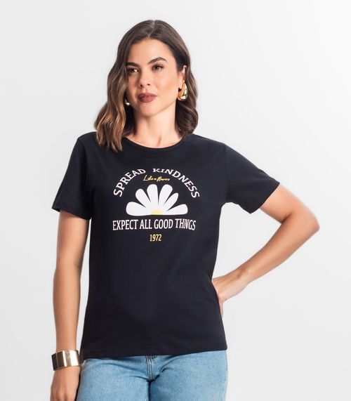 T-shirt Feminina Estampada Select Preto