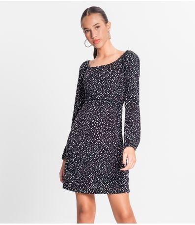 Vestido Manga Longa Juvenil Em Molecotton Minty Preto