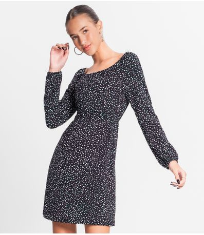 Vestido Manga Longa Juvenil Em Molecotton Minty Preto