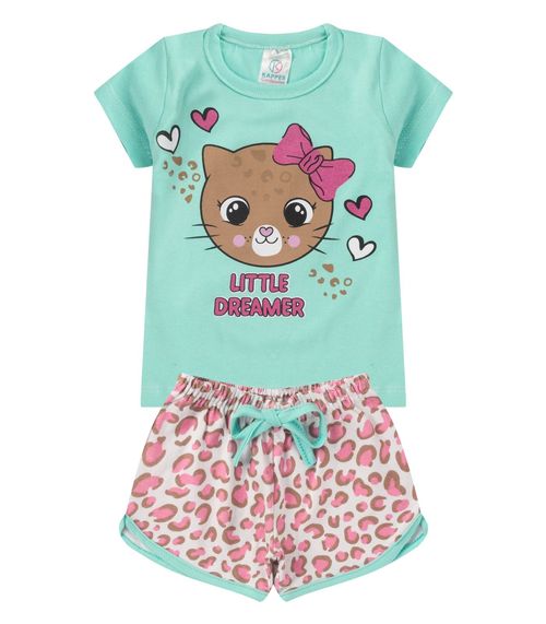 Conjunto Menina Cotton Estampado Kappes Verde