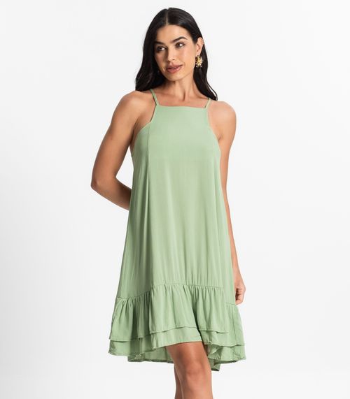 Vestido Feminino Curto Com Alça Style Box Verde