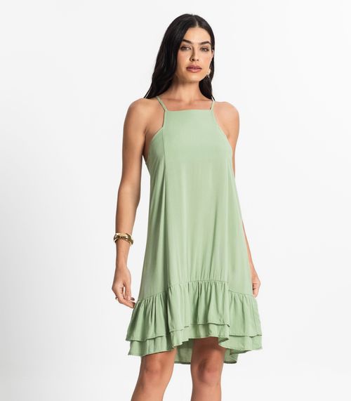 Vestido Feminino Curto Com Alça Style Box Verde
