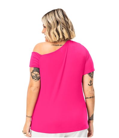 Blusa Feminina Plus Size Em Malha Soft Secret Glam Rosa