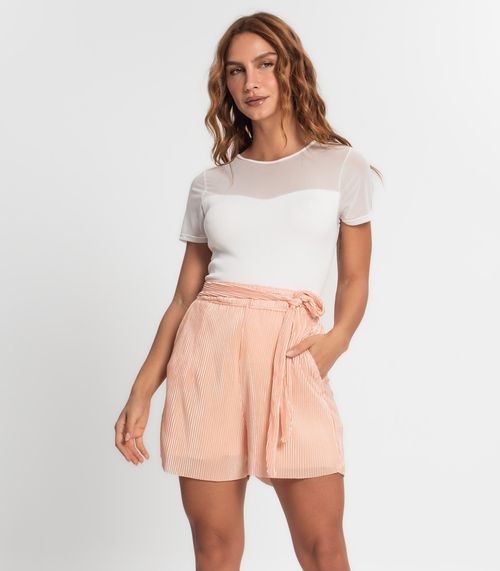Shorts Feminino Plissado Endless Rosa