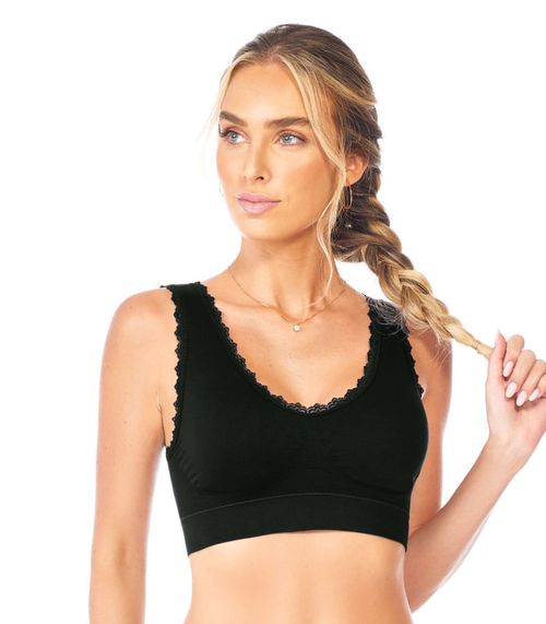 Top Com Renda e Bojo Removível Zee Rucci Preto