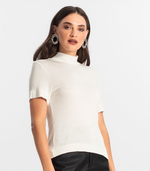 Blusa Feminina Gola Alta Endless Off White