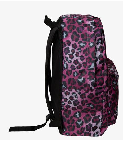 Mochila Escolar Estampa Animal Print Yins Rosa