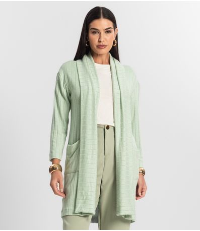Cardigan Tricot Alongado Feminino Endless Verde
