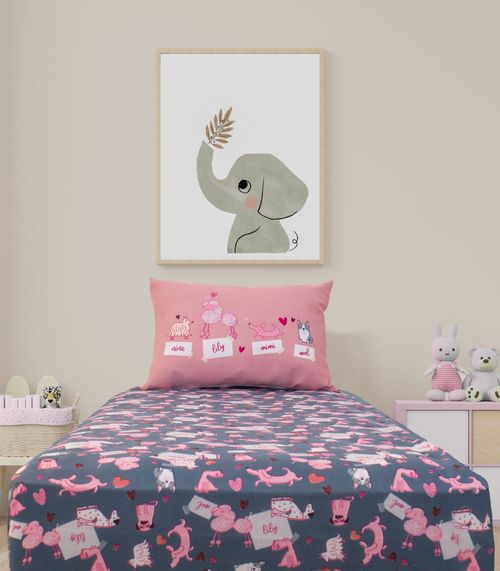Jogo De Cama Solteiro Joy Doce Vida Cinza