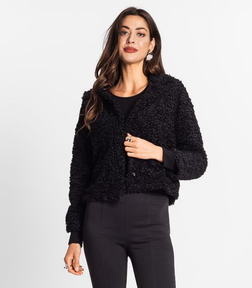 Casaco Teddy Alpaca Feminino Endless Preto