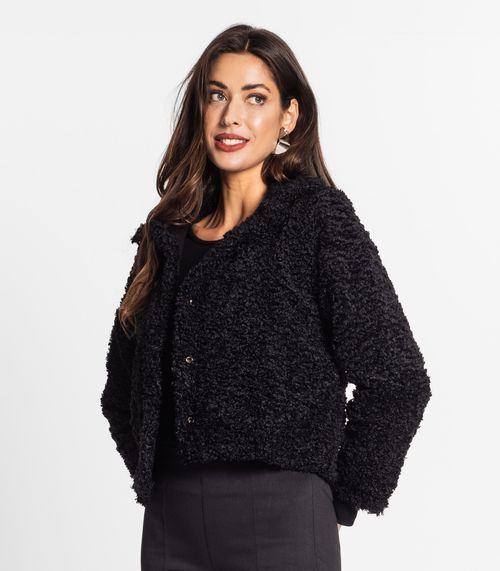 Casaco Teddy Alpaca Feminino Endless Preto
