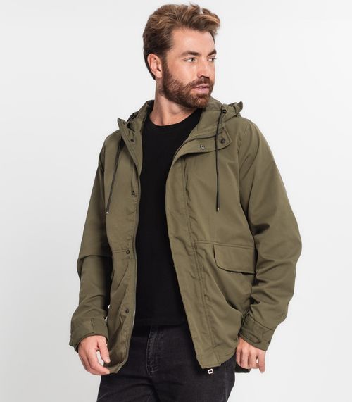 Jaqueta Com Capuz Masculina Em Sarja Diametro Verde