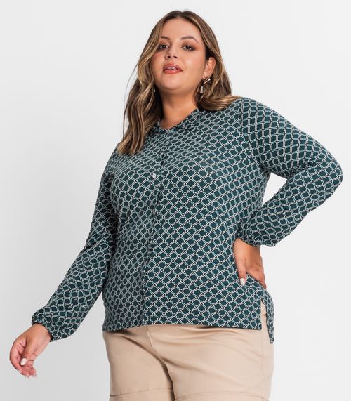 Blusa Feminina Plus Size Secret Glam Verde