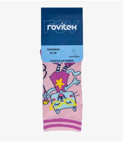 Kit 3 Pares de Meia Infantil Menina Rovitex Rosa