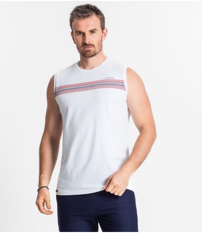 Regata De Cotton Masculina Diametro Branco