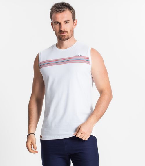 Regata De Cotton Masculina Diametro Branco
