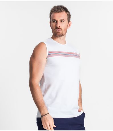 Regata De Cotton Masculina Diametro Branco