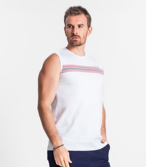 Regata De Cotton Masculina Diametro Branco