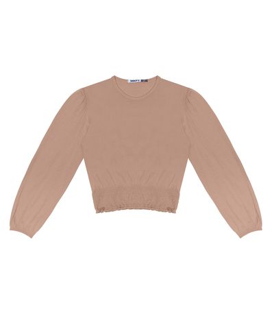 Blusão Juvenil Feminino Manga longa Minty Marrom
