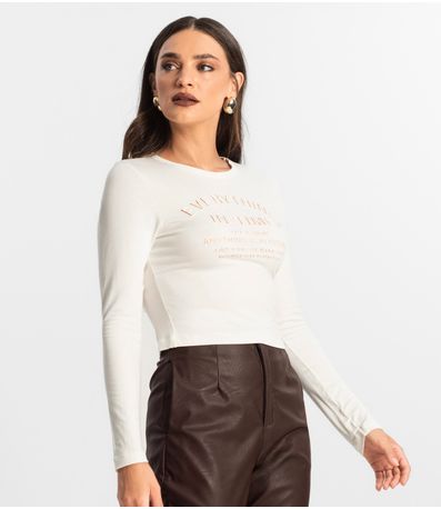 Blusa Feminino Manga Longa Endless Bege
