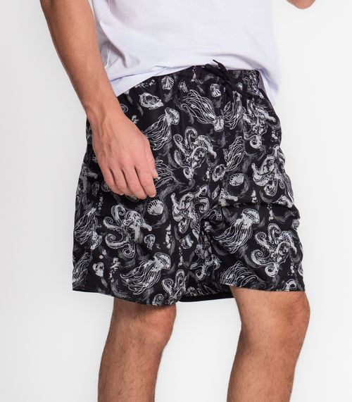 Bermuda Masculina Estampada TNO Preto