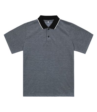 Camisa Polo Masculina Em Piquet Diametro Preto