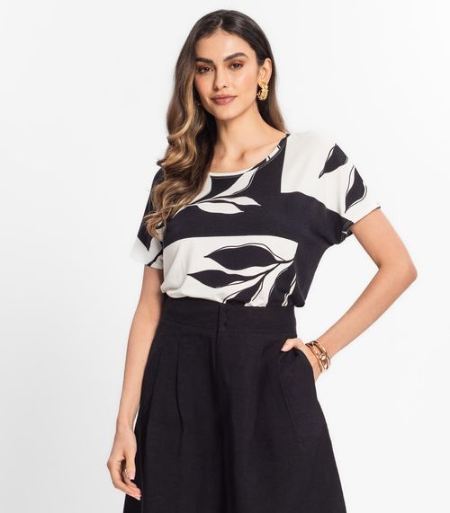 Blusa Feminina Estampada Rovitex Preto