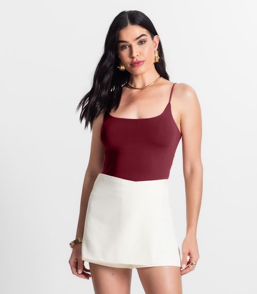 Blusa Feminina De Alça Poliamida Style Box Vermelho