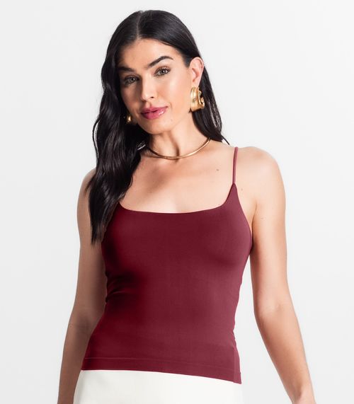 Blusa Feminina De Alça Poliamida Style Box Vermelho