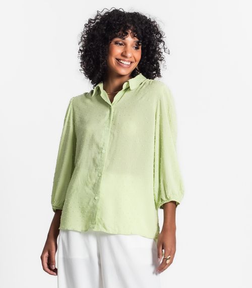 Camisa Feminina Viscose Texturizada Select Verde
