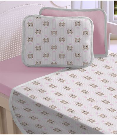 Jogo Cama Baby Estampado Vivaldi Rosa
