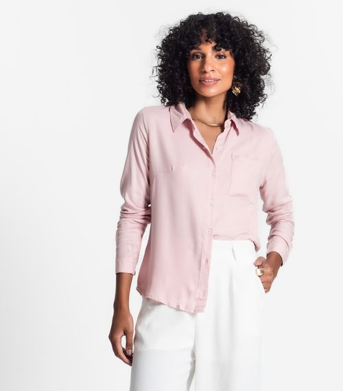 Camisa Feminina Manga Longa Select Rosa