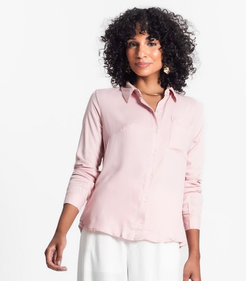 Camisa Feminina Manga Longa Select Rosa