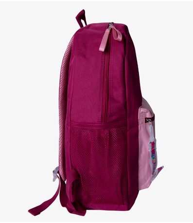 Mochila Escolar Feminina Com Chaveiro De Pvc Clio Vermelho
