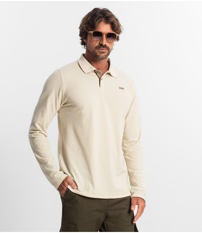 Polo Manga Longa Masculina Diametro Bege