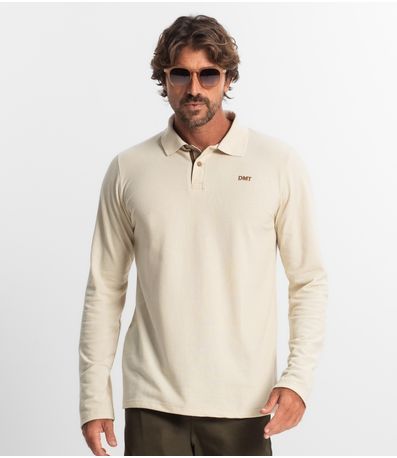 Polo Manga Longa Masculina Diametro Bege