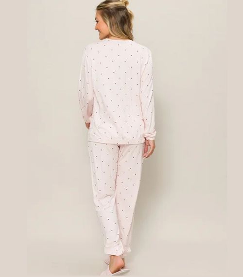Pijama Feminino Manga Longa Evanilda Rosa