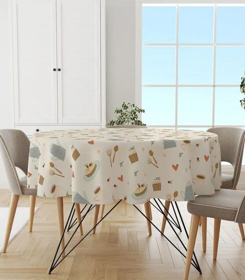 Toalha De Mesa Redonda Wevans Branco