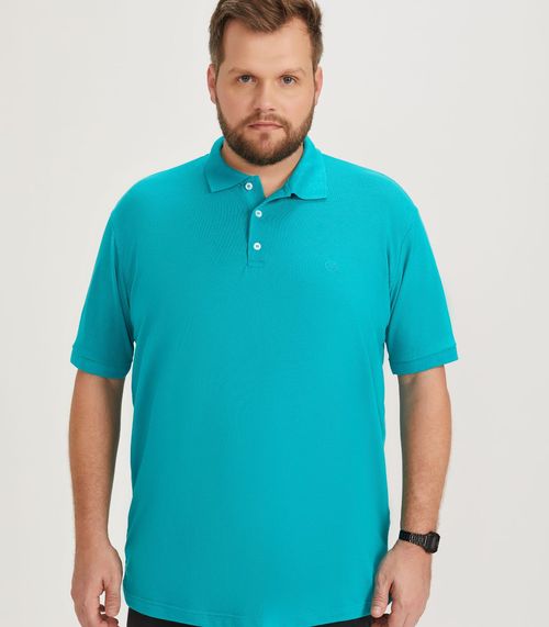 Camisa Polo Básica Plus Size MMT Verde