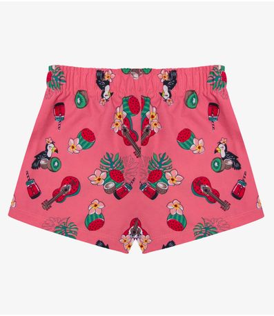 Shorts Feminina Tactel Estampado Rovitex Kids Laranja