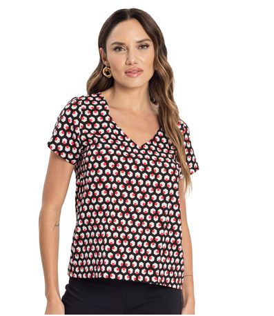 Blusa Feminina Decote V Viscose Khyara Endless Vermelho