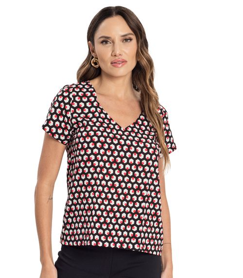 Blusa Feminina Decote V Viscose Khyara Endless Vermelho