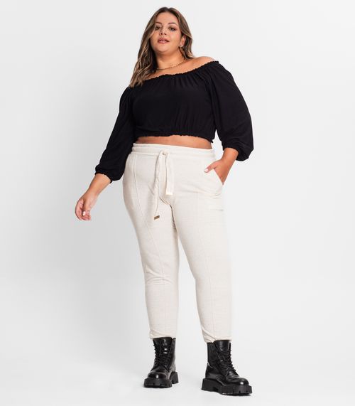 Blusa Ciganinha Feminina Plus Size Secret Glam Preto