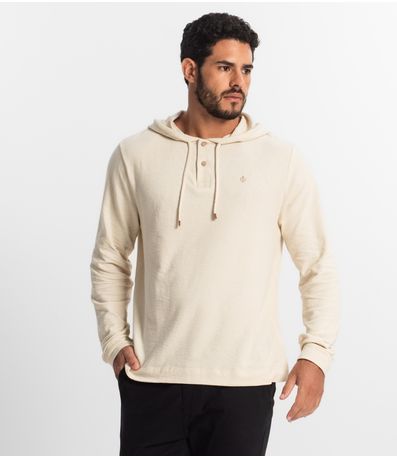 Blusão Masculino Com Capuz Diametro Bege