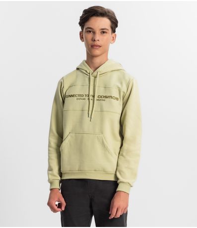 Blusão Juvenil Masculino Com Capuz Minty Verde