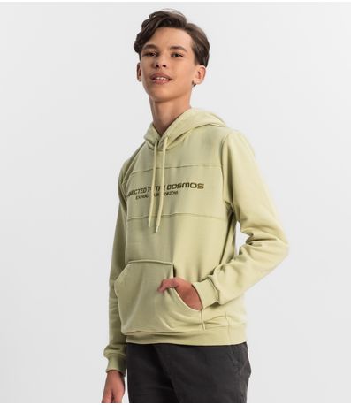 Blusão Juvenil Masculino Com Capuz Minty Verde