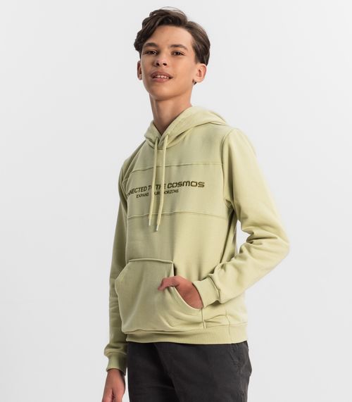 Blusão Juvenil Masculino Com Capuz Minty Verde
