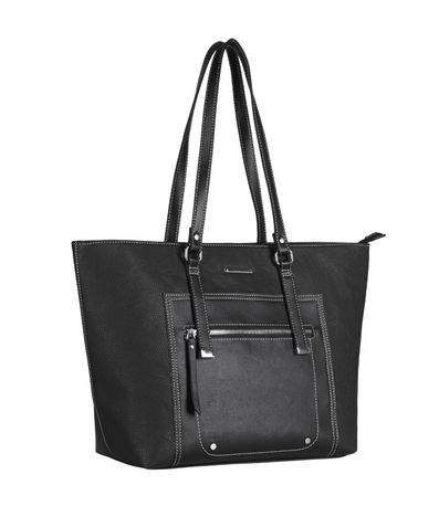 Bolsa Tote Com Bolso Frontal Alice Palucci Preto